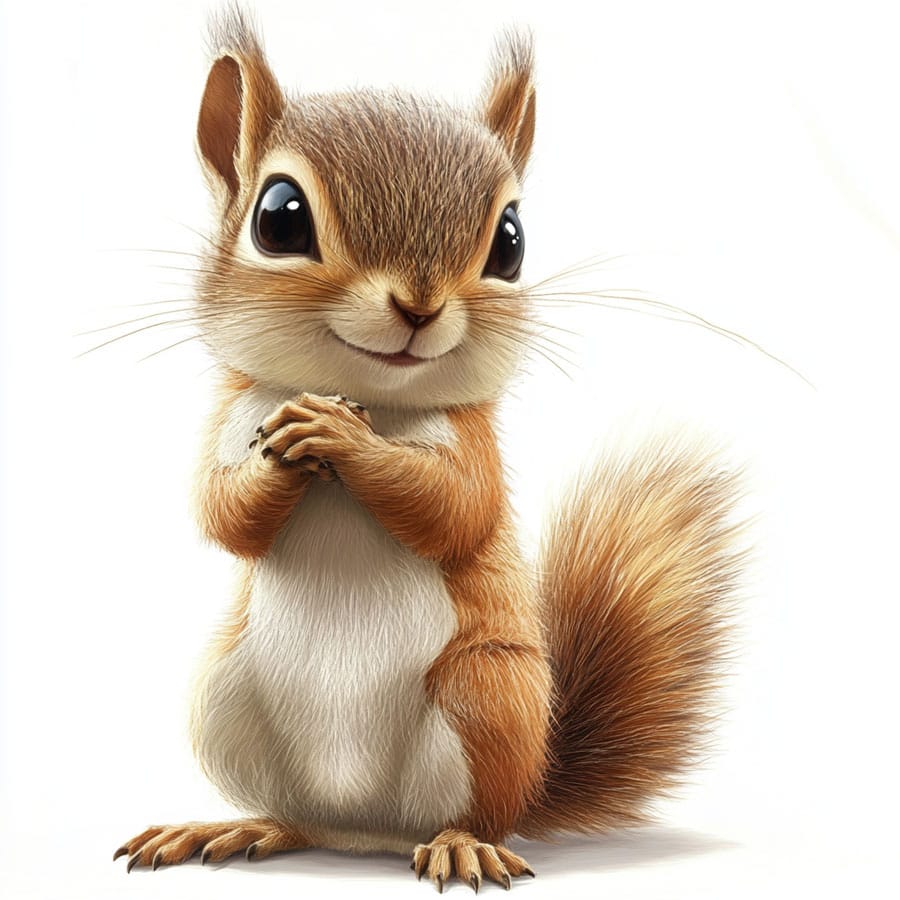 Ilustración detallada y realista de una ardilla generada con IA
