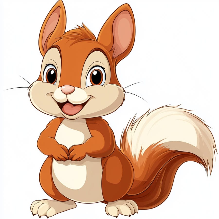 Dibujo de una ardilla común