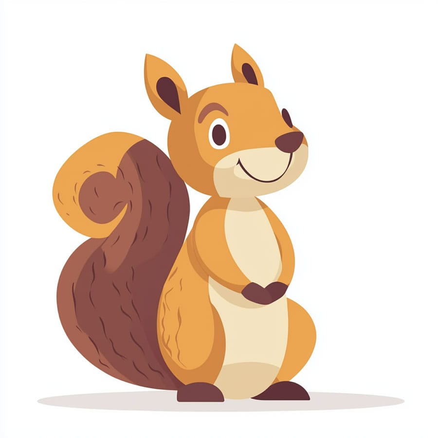 Ilustración sencilla de una pequeña ardilla