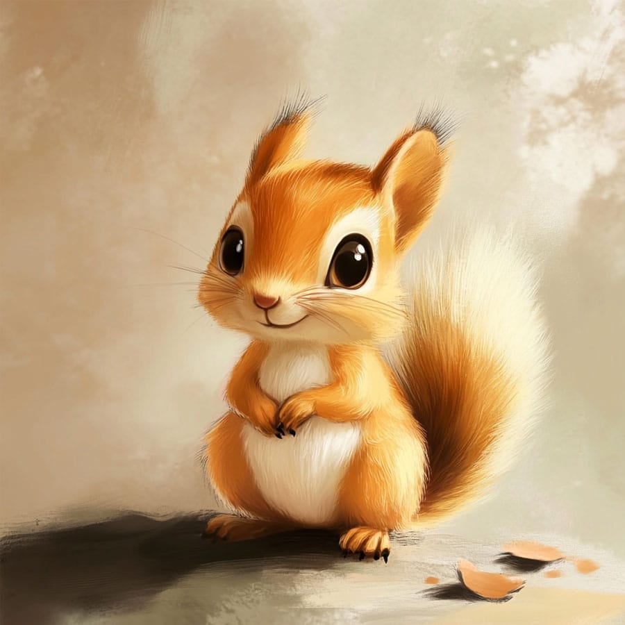 Detallado dibujo de una ardilla de bosque