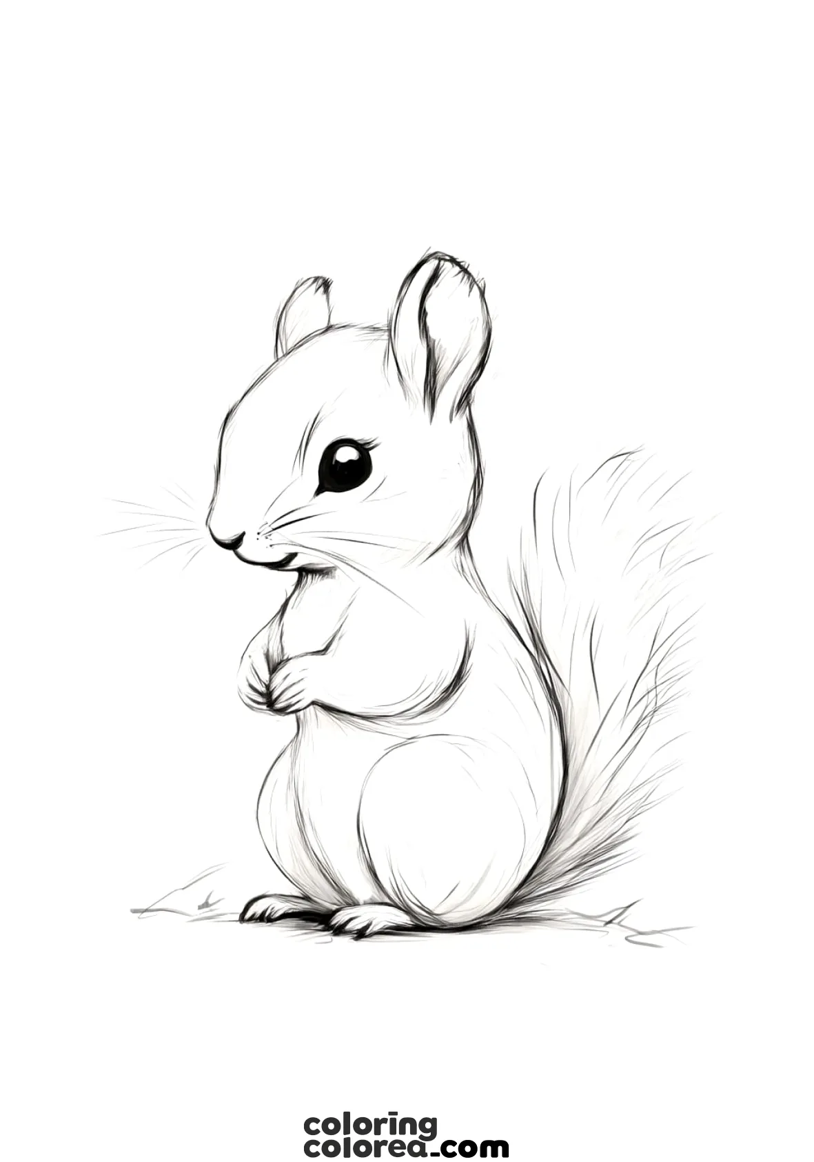 Dibujo para colorear de una ardilla