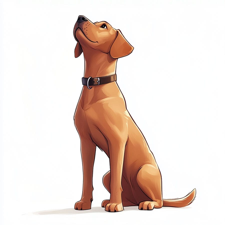 Dibujo de un perro tipo vizsla - labrador