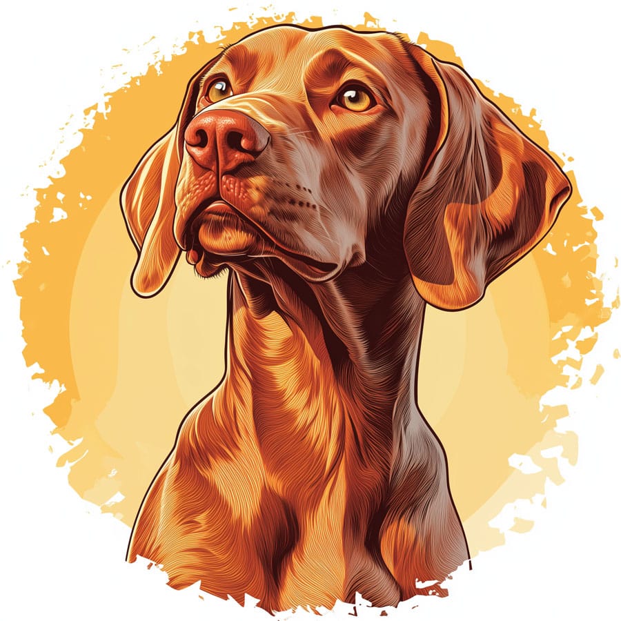 Retrato de un perro de raza Vizsla