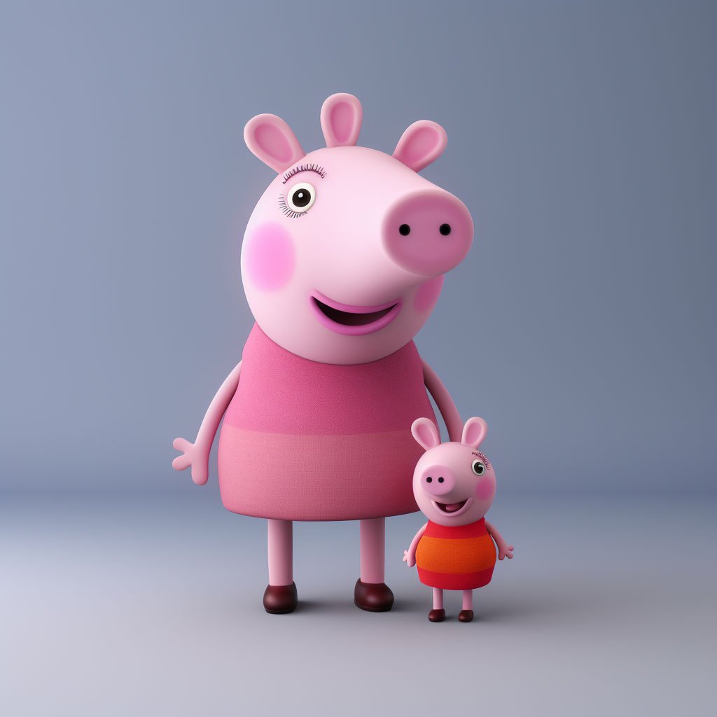 Imagen generada por IA de Mamá Pig y Peppa