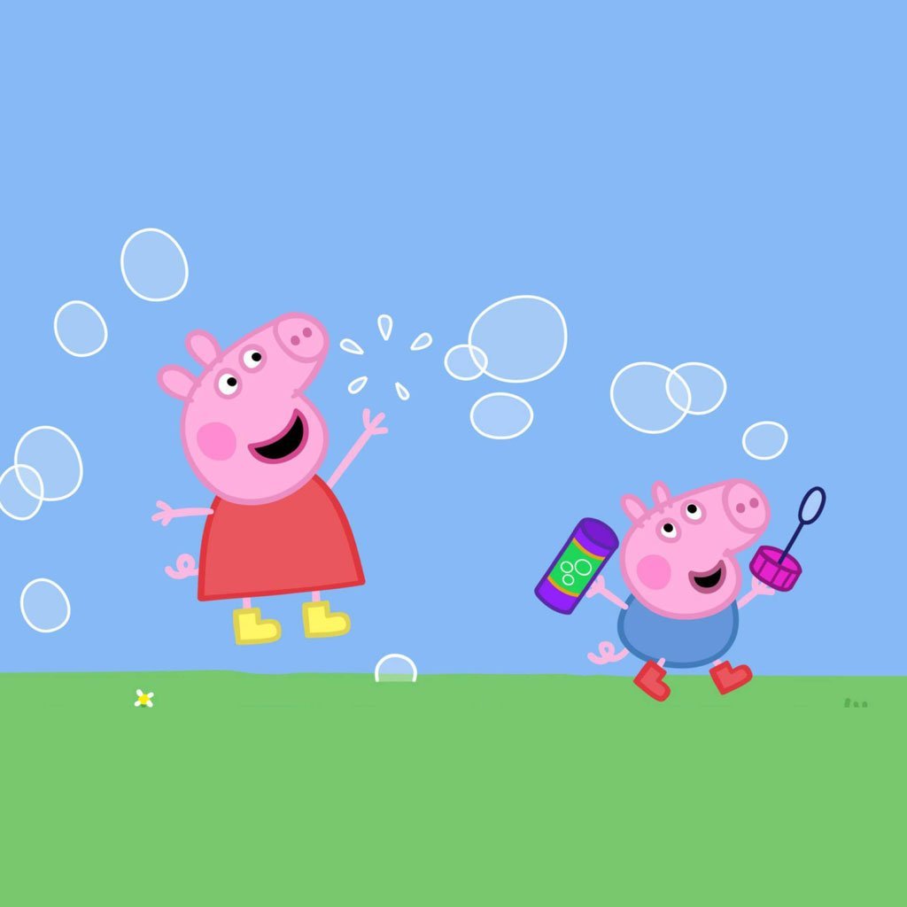 Secuencia de los dibujos animados de Peppa Pig con su hermano George