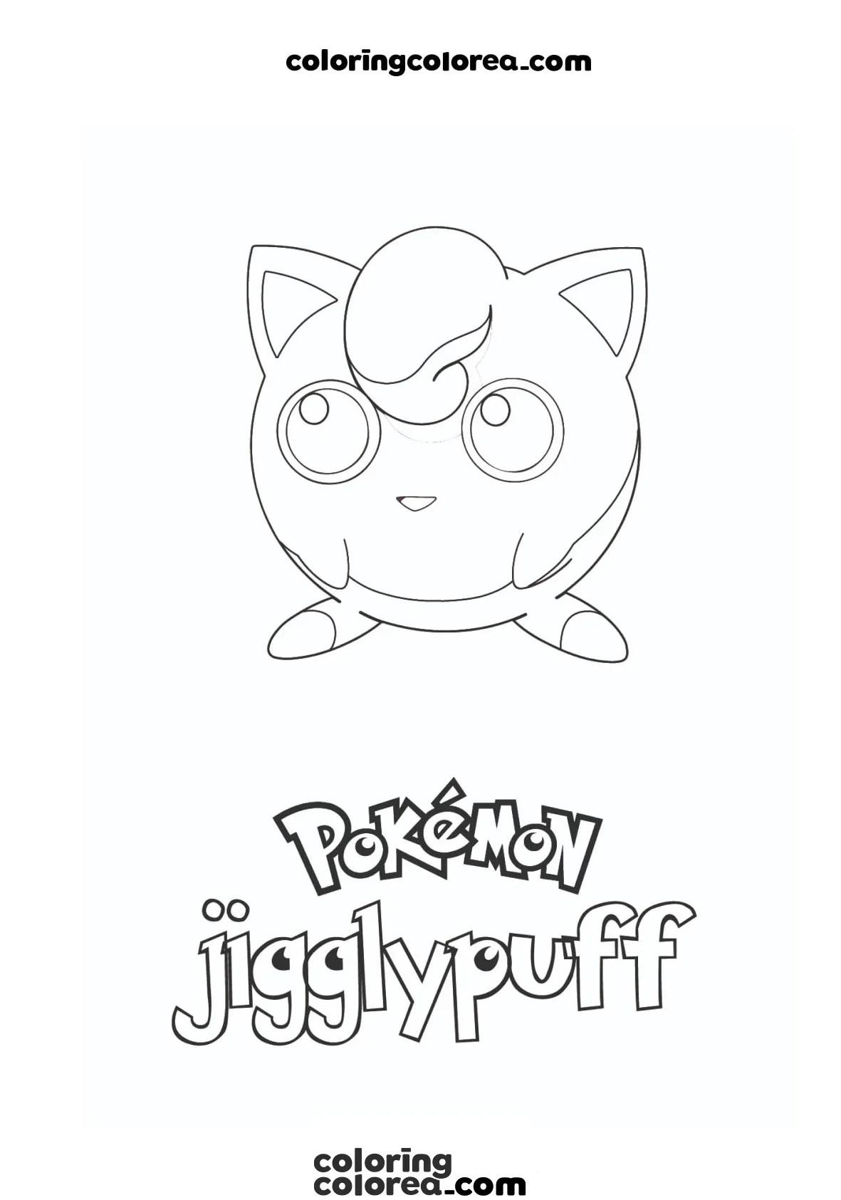 Dibujo para colorear del Pokemon Jigglypuff