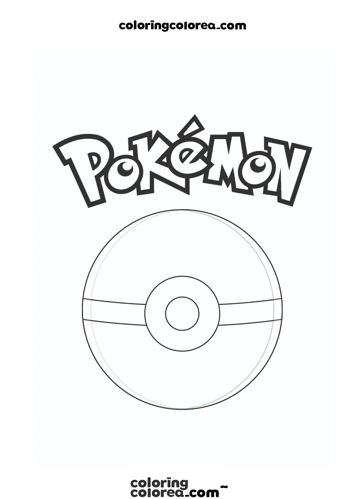 Dibujo para colorear de la Pokeball de Pokemon