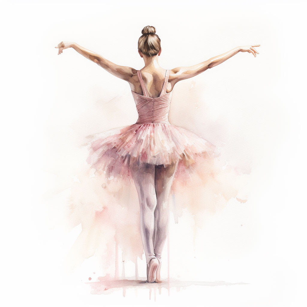 Bailarina de puntillas y de espalda