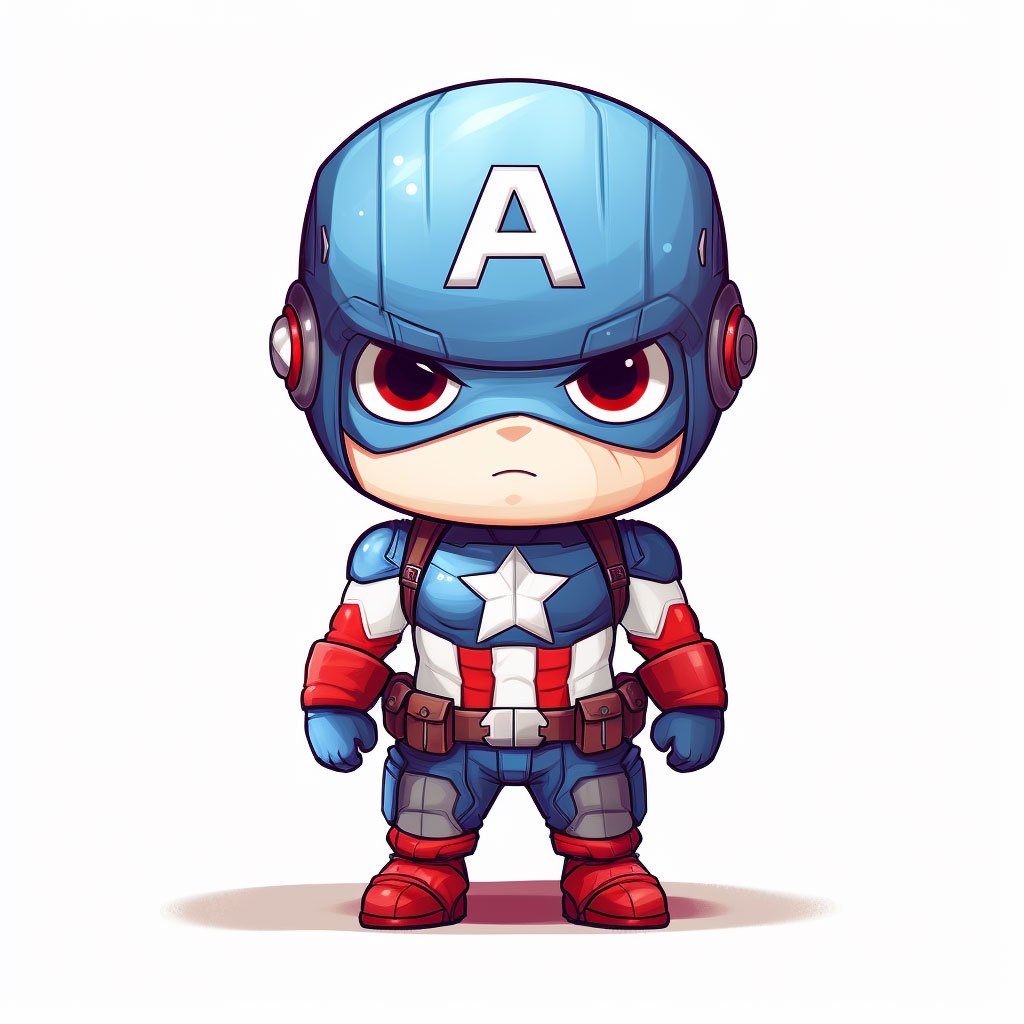Dibujo iconográfico del Capitán América