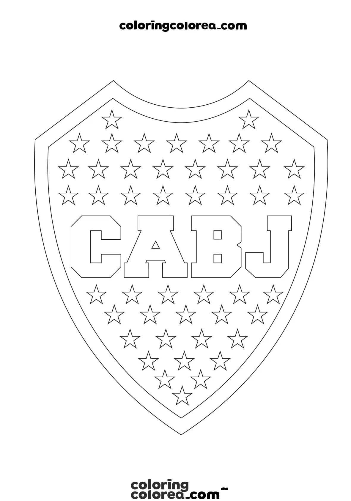 Colorear escudo Club Atlético Boca Junios Argentina