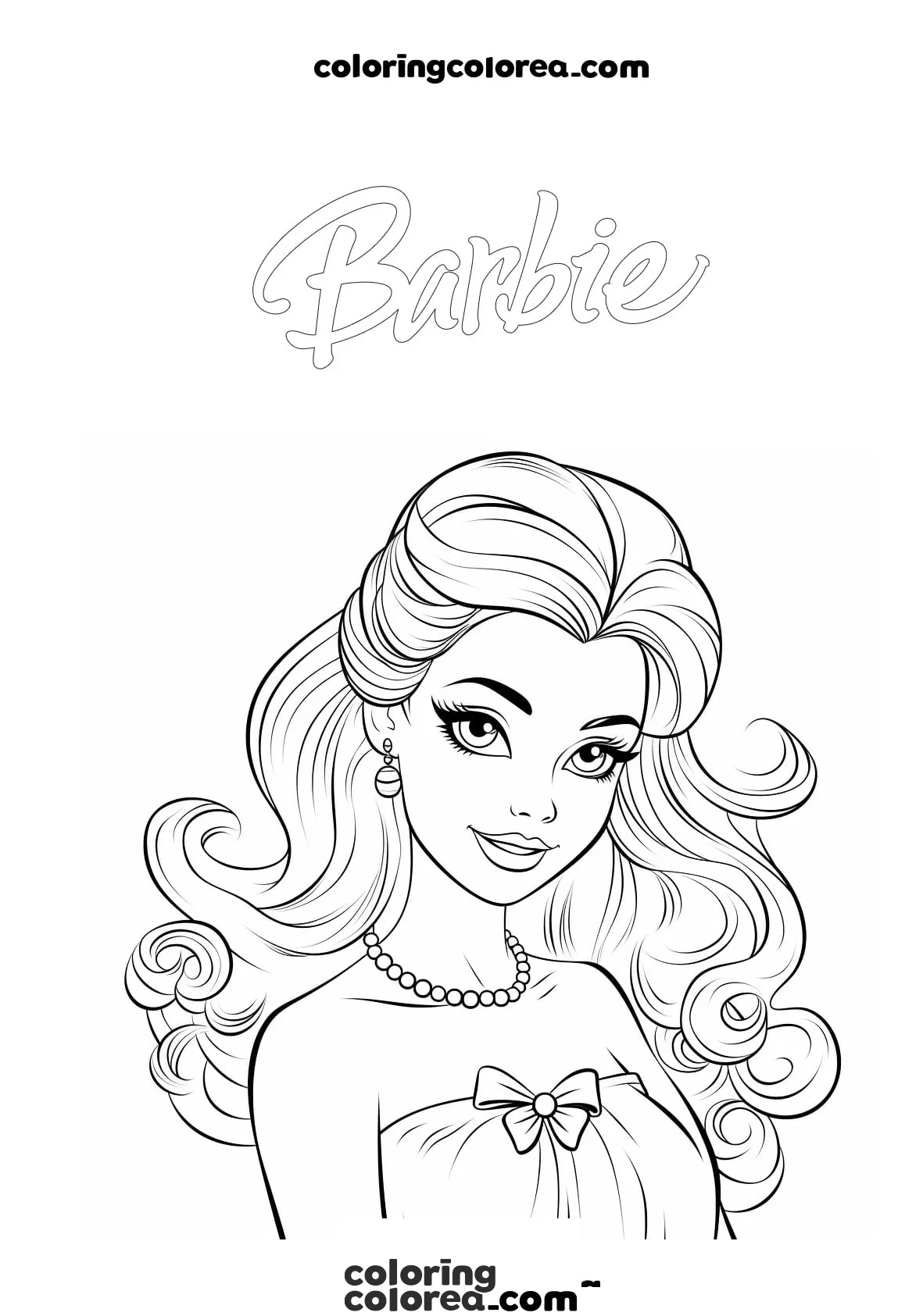 Colorear retrato de Barbie