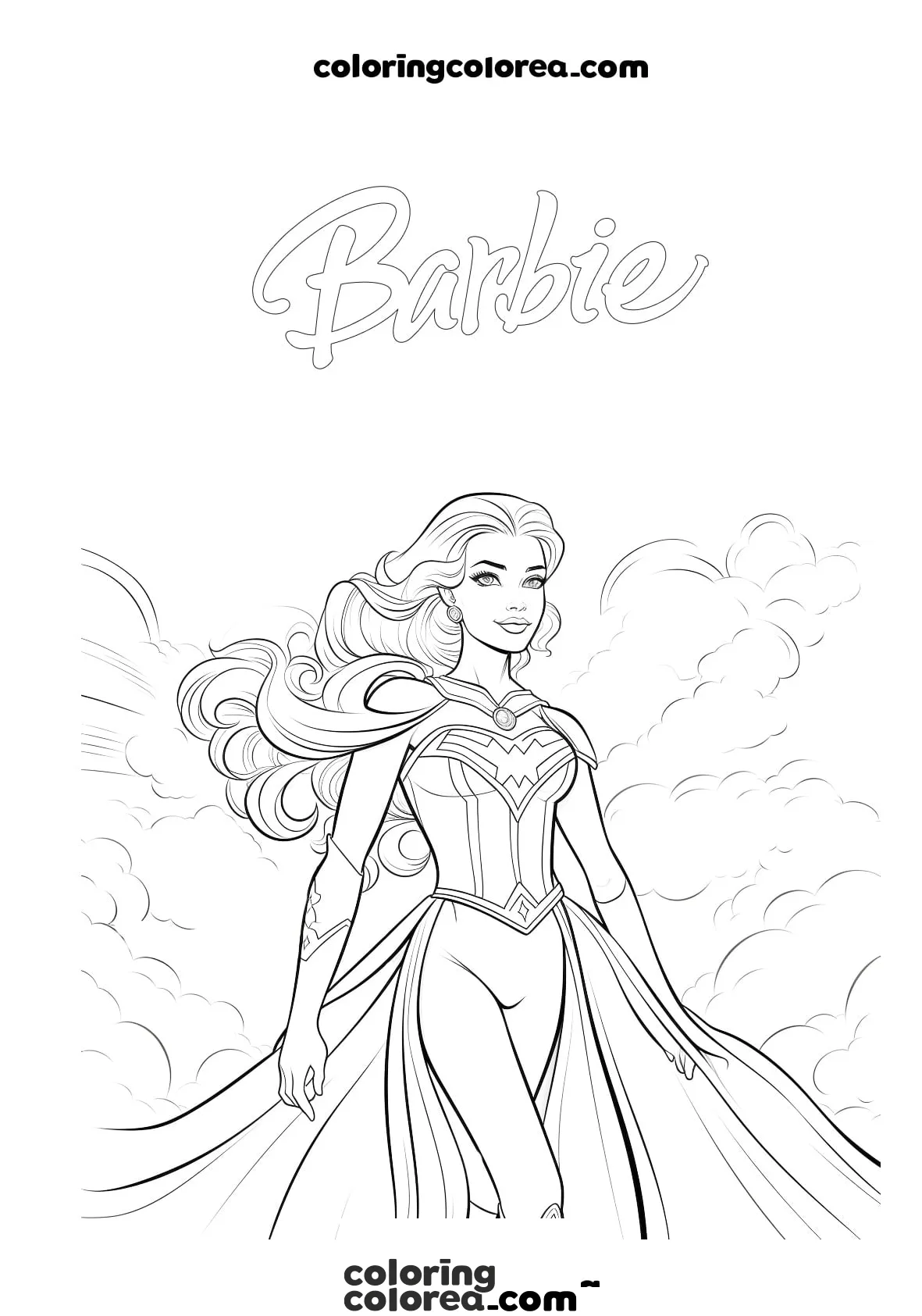 Colorea a Barbie Wonder Woman