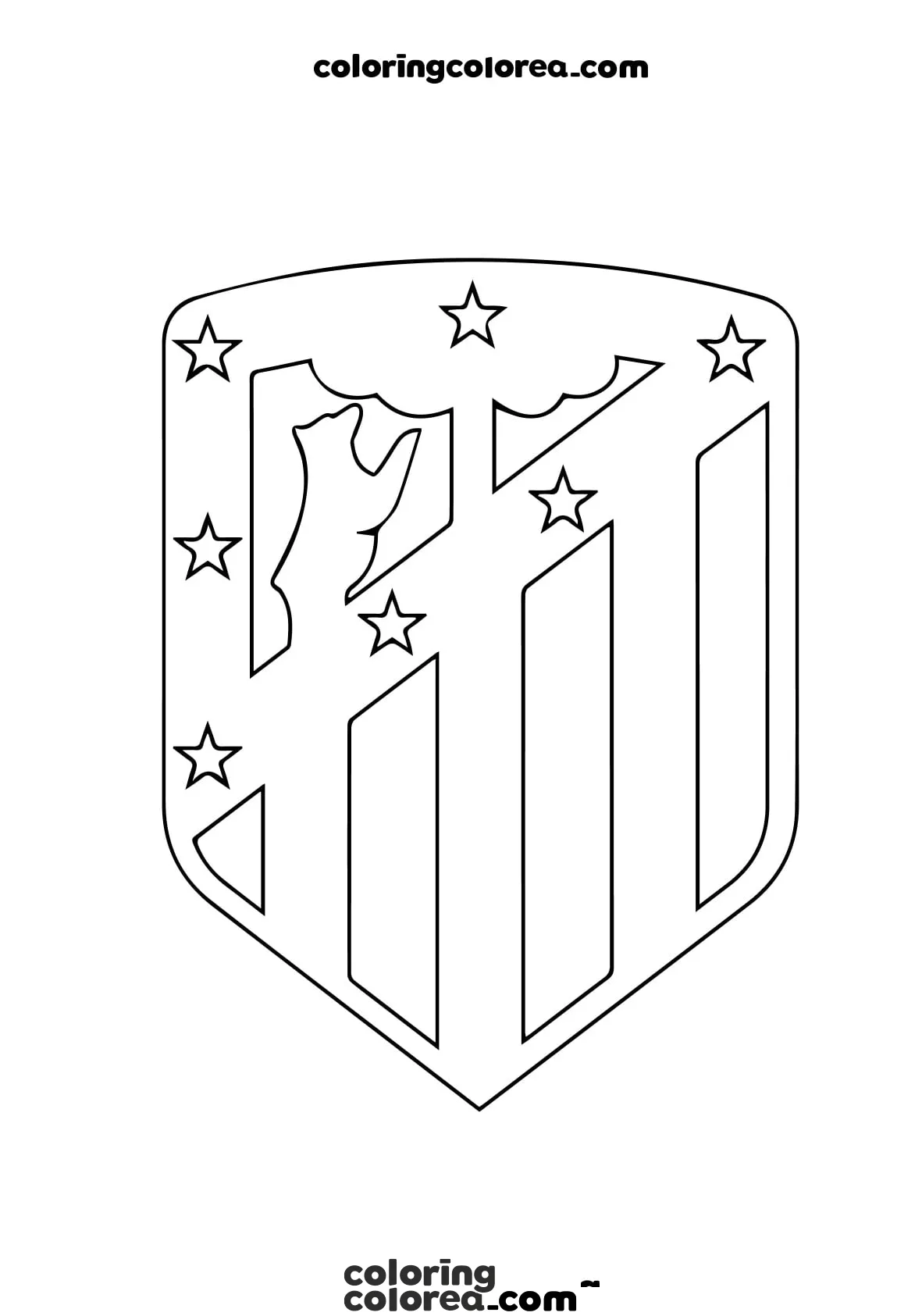 Colorear el escudo del Atlético de Madrid