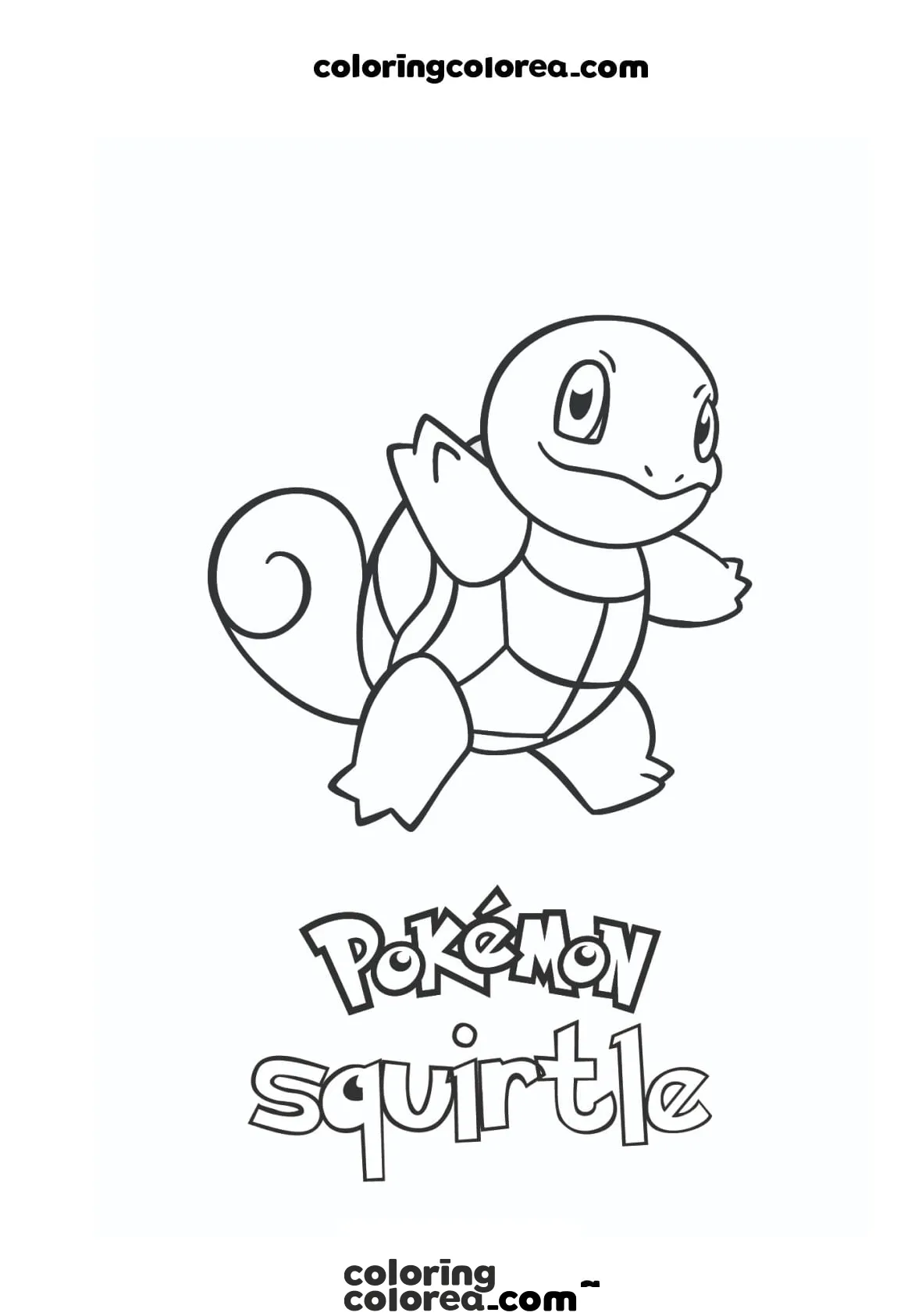 Dibujo para colorear del Pokemon Squirtle