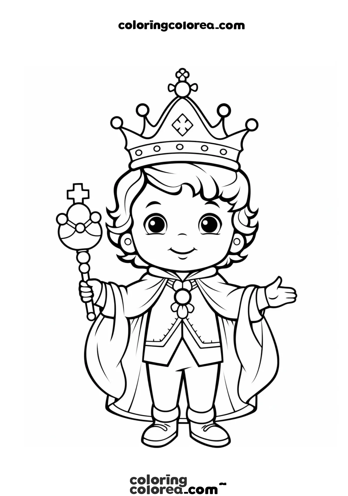 Dibujo para colorear de un pequeño príncipe