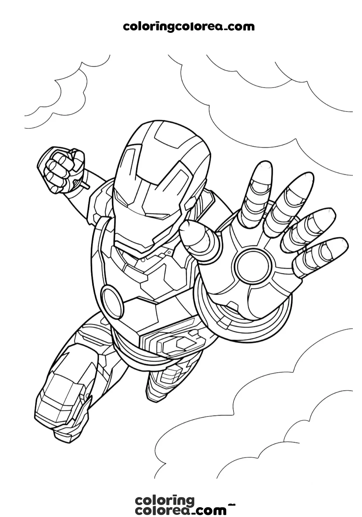 Dibujo para colorear de Ironman de Marvel Avengers