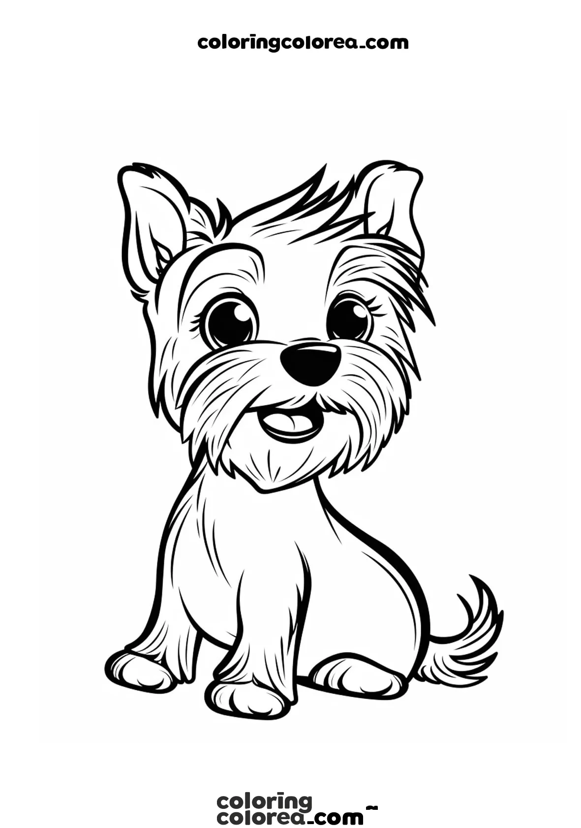 Dibujo para colorear de un perro Yorkshire