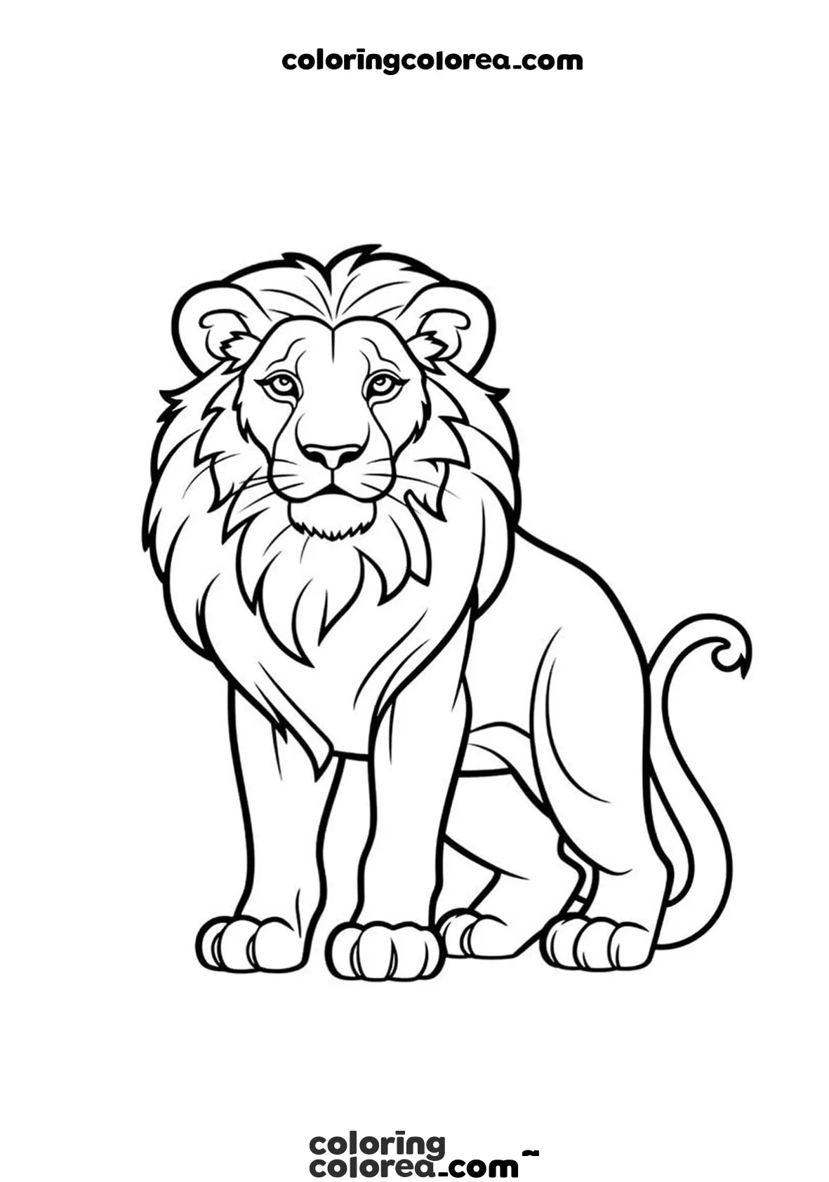 Dibujo para colorear gratis de un león adulto