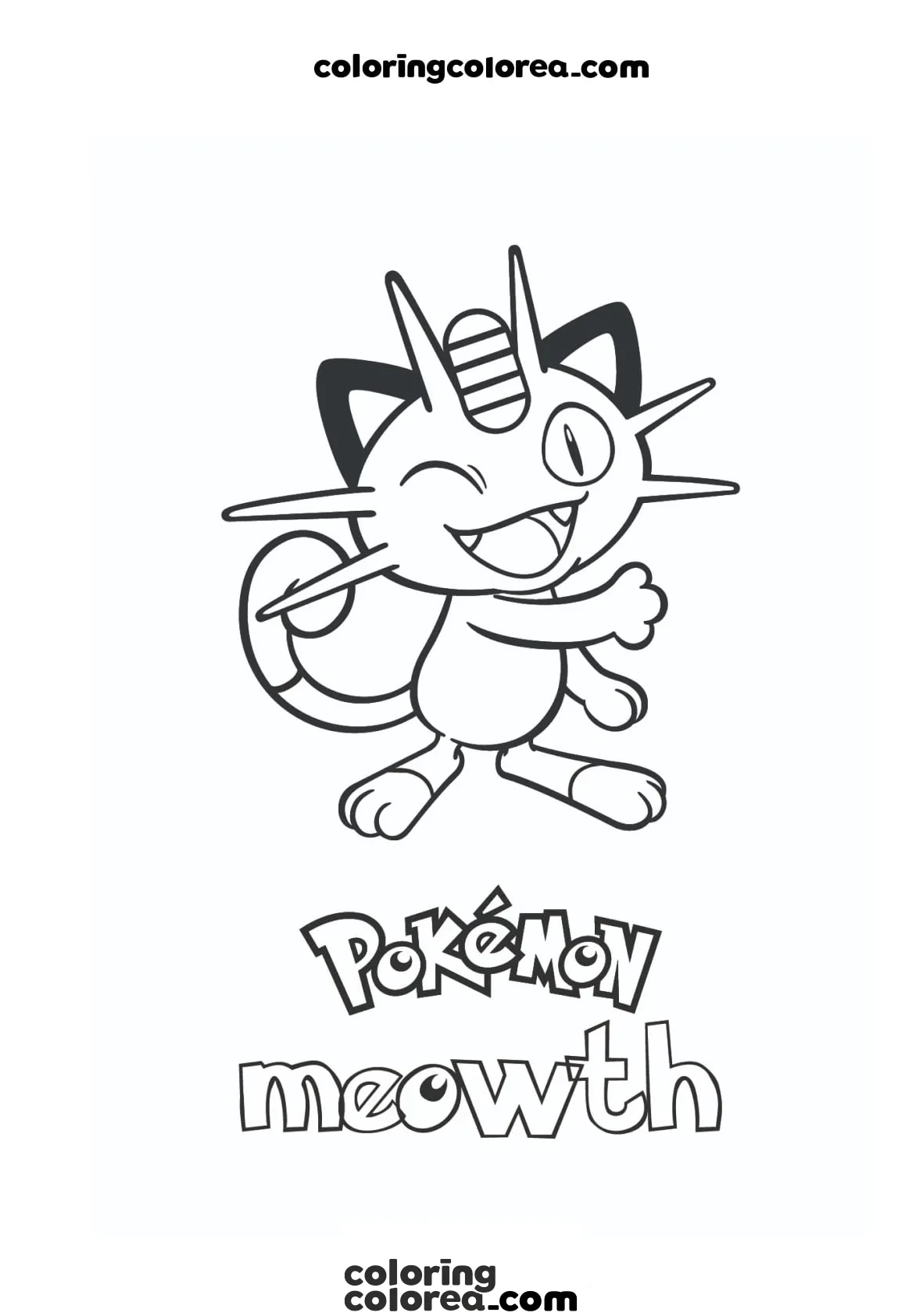 Dibujo para colorear gratis de meowth