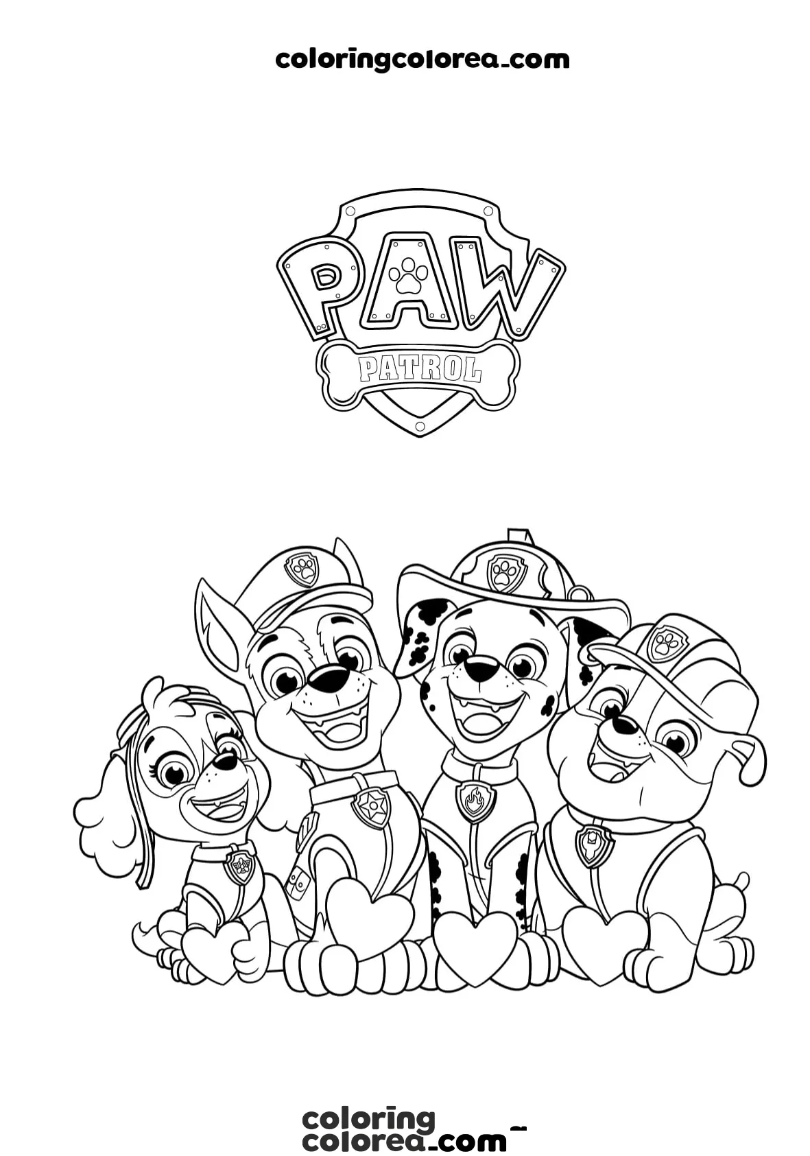 Dibujo para colorear de la Patrulla Canina