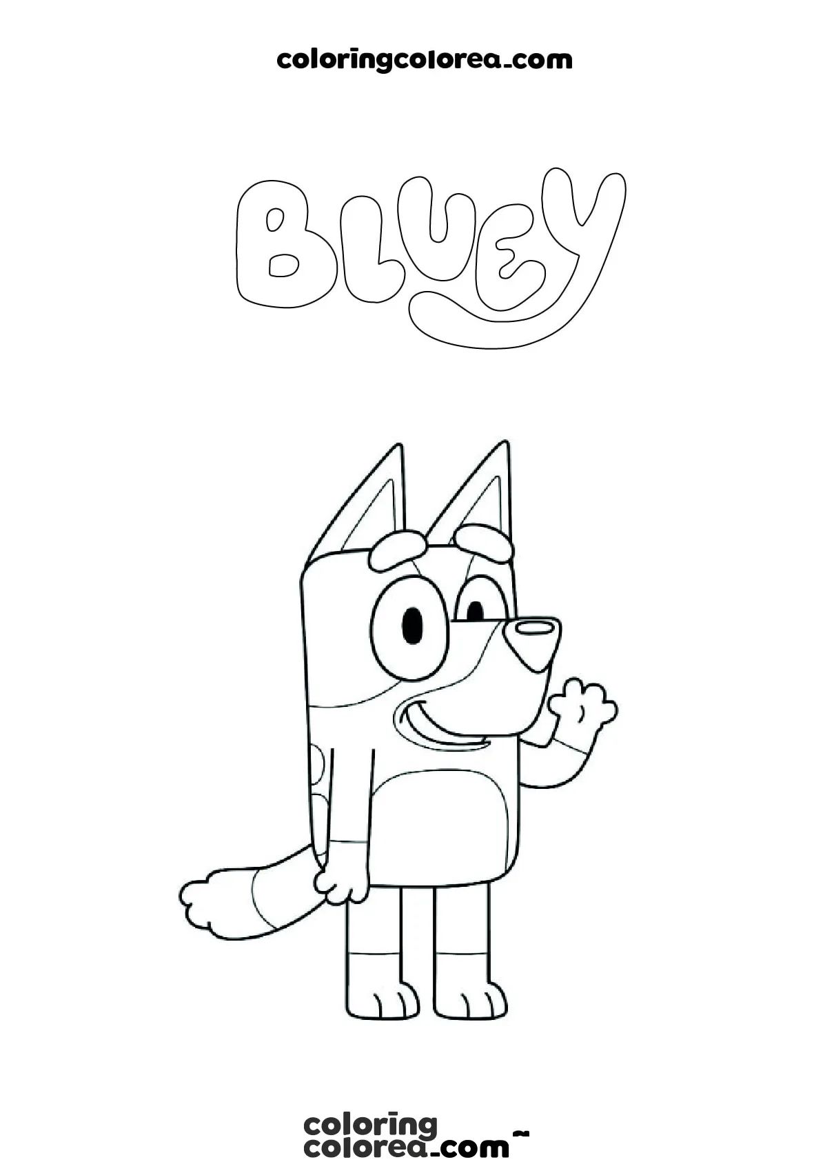 Dibujo para colorear de Bluey gratis