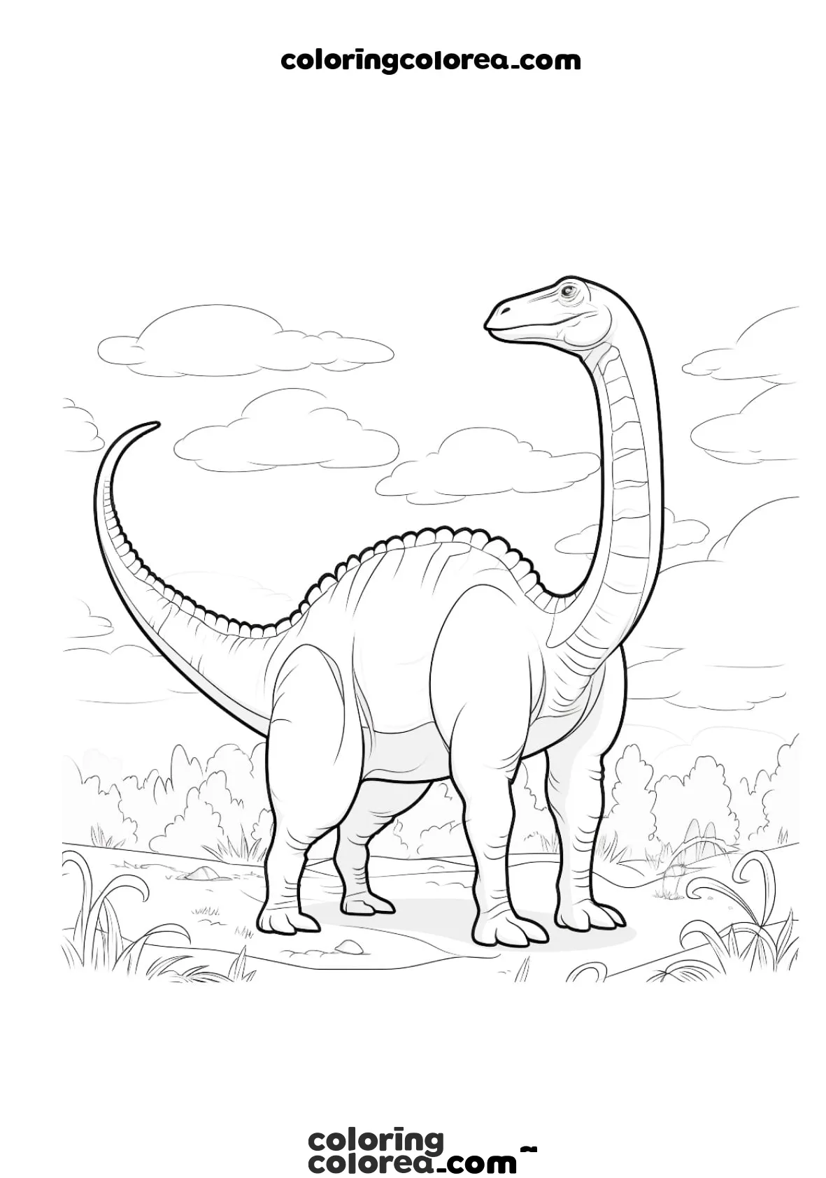 Dibujo para colorear de un Dinosaurio Brachiosaurus