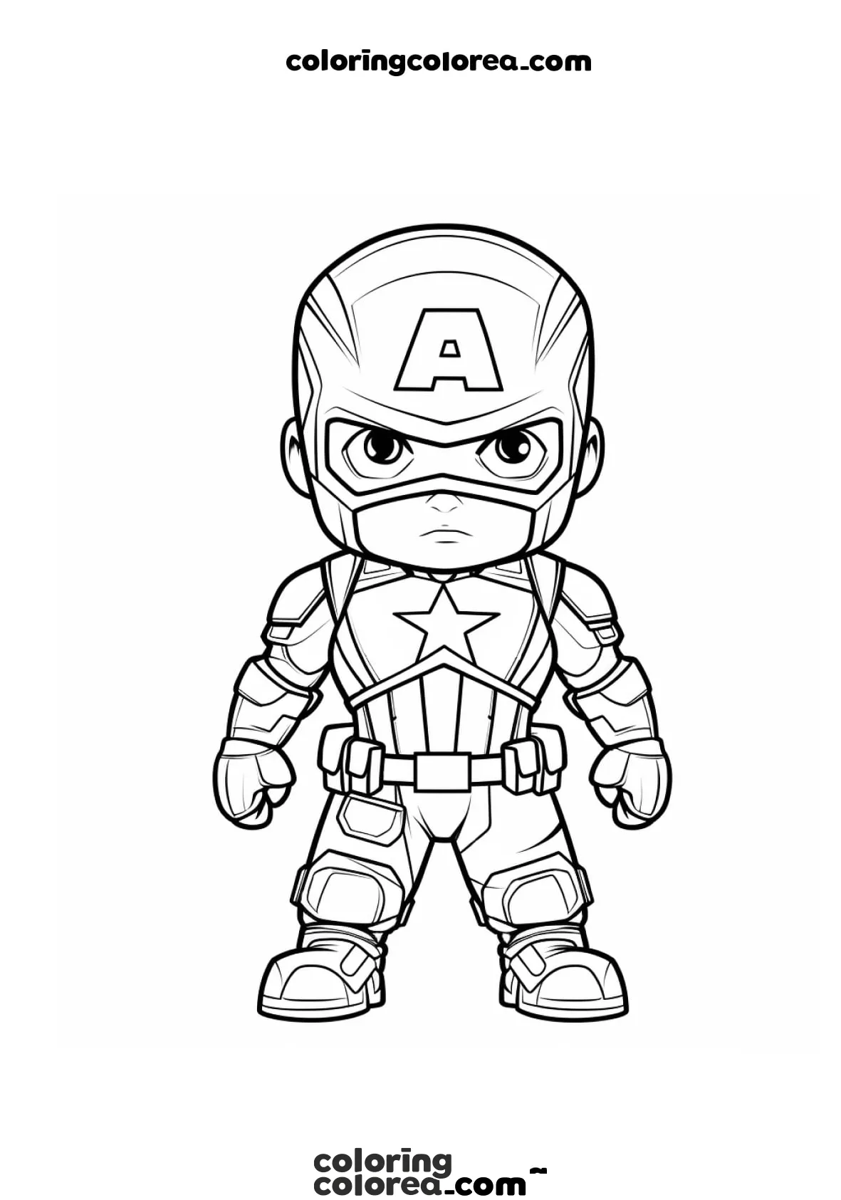 Dibujo para colorear del Capitan América de Marvel