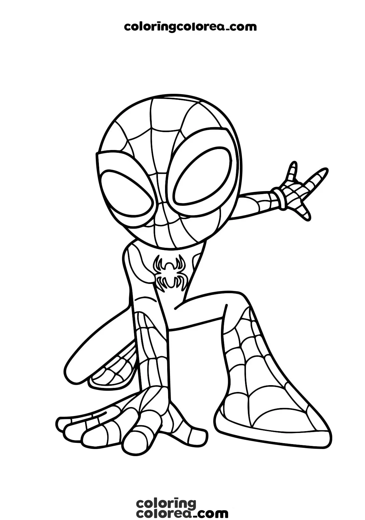 Colorea gratis al superhéroe de Marvel Spiderman