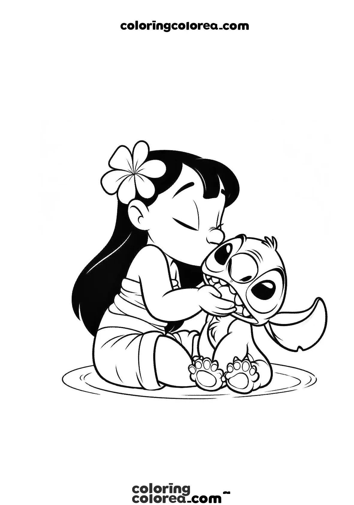 Dibujo para colorear de los personajes de Disney Lilo & Stich