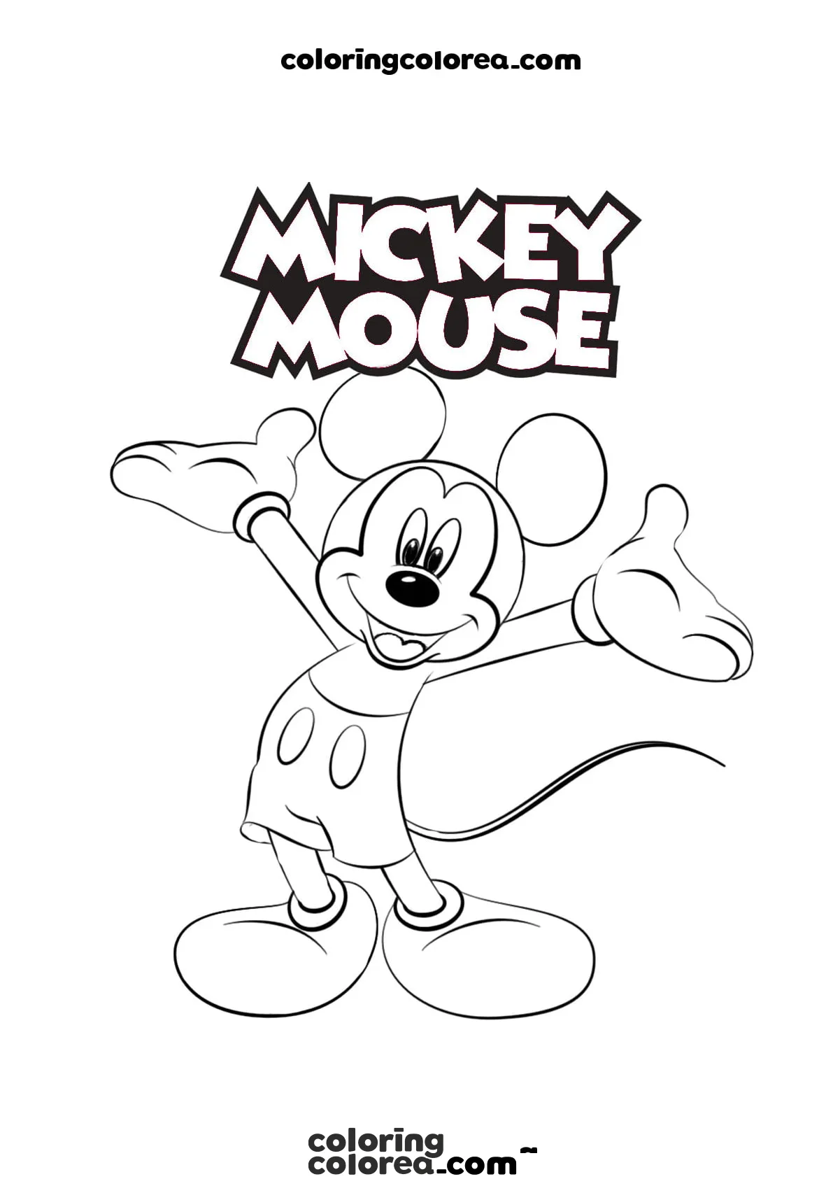 Dibujo para colorear de Mickey Mouse