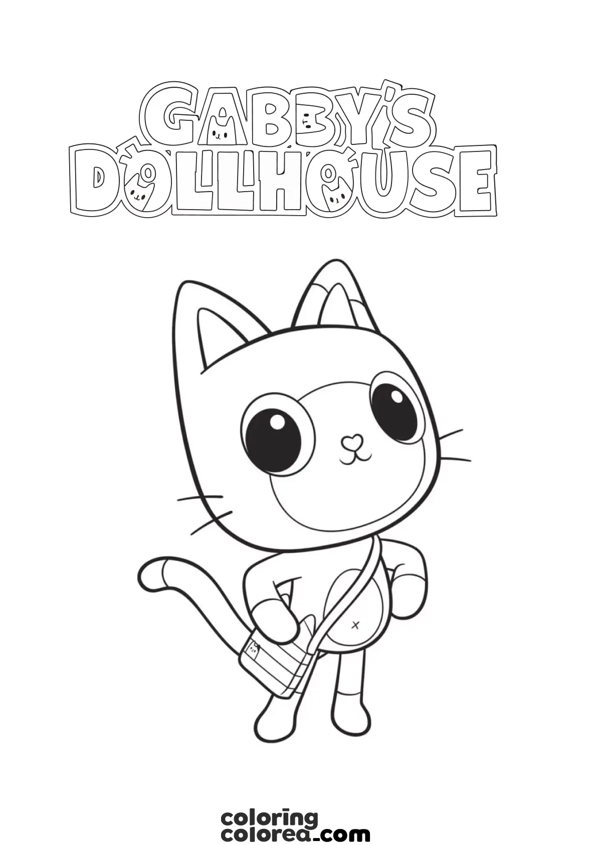 Dibujo para colorear gratis a Pandy, de la Casa de muñecas de Gabby