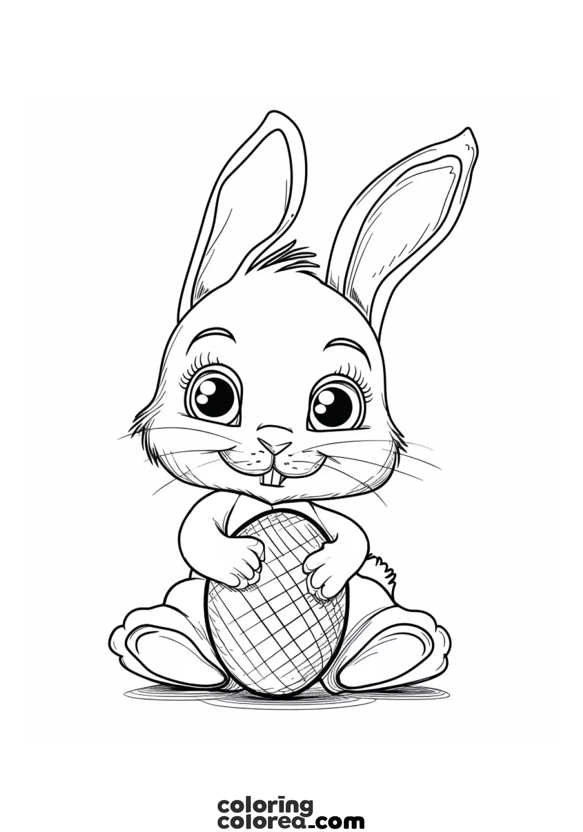 Dibujo para colorear gratis del conejo de Pascua