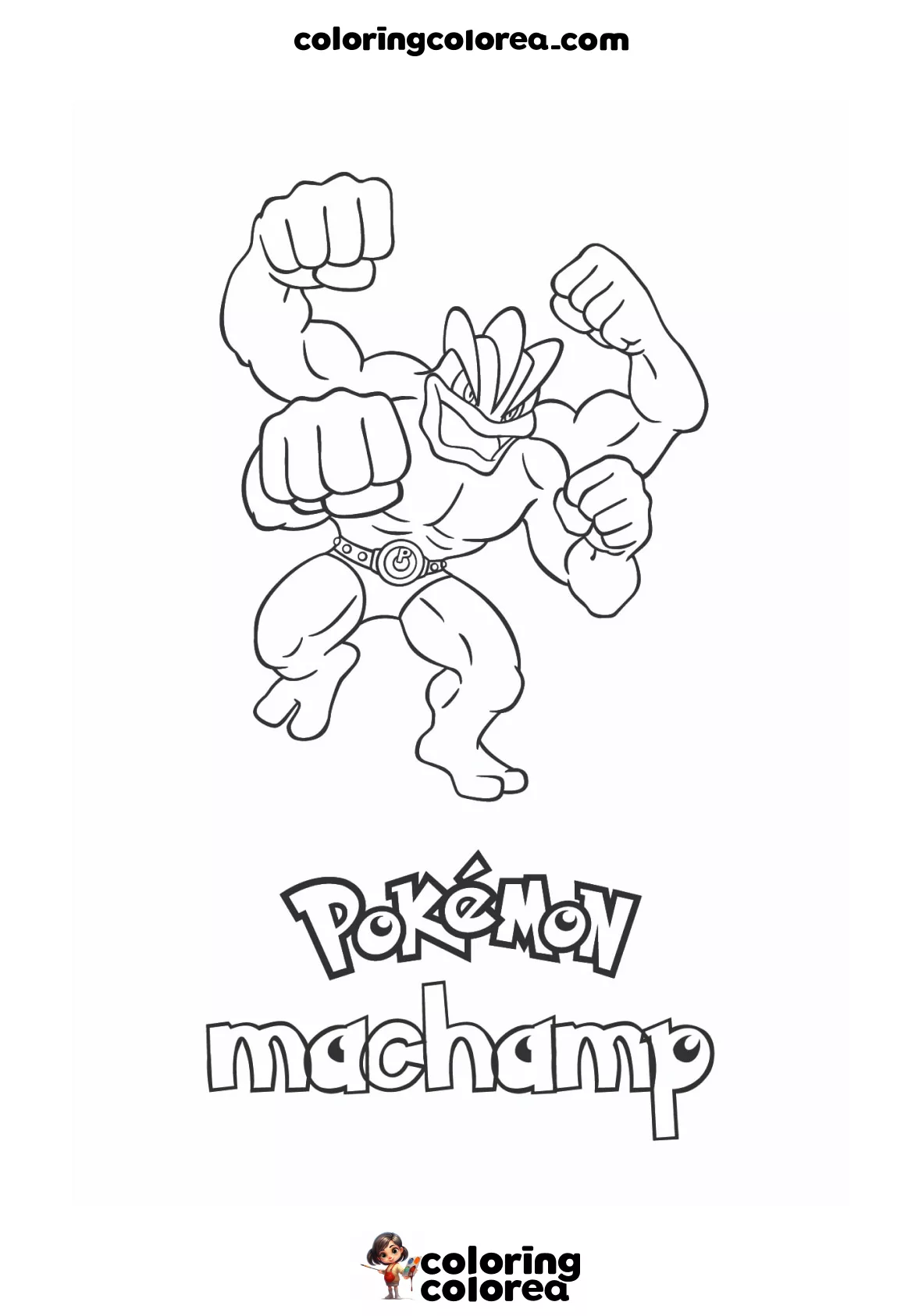 Dibujo para colorear del Pokemon Machamp