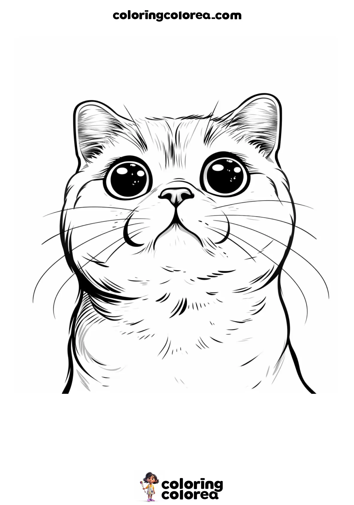 Dibujo para colorear gratis de un gato