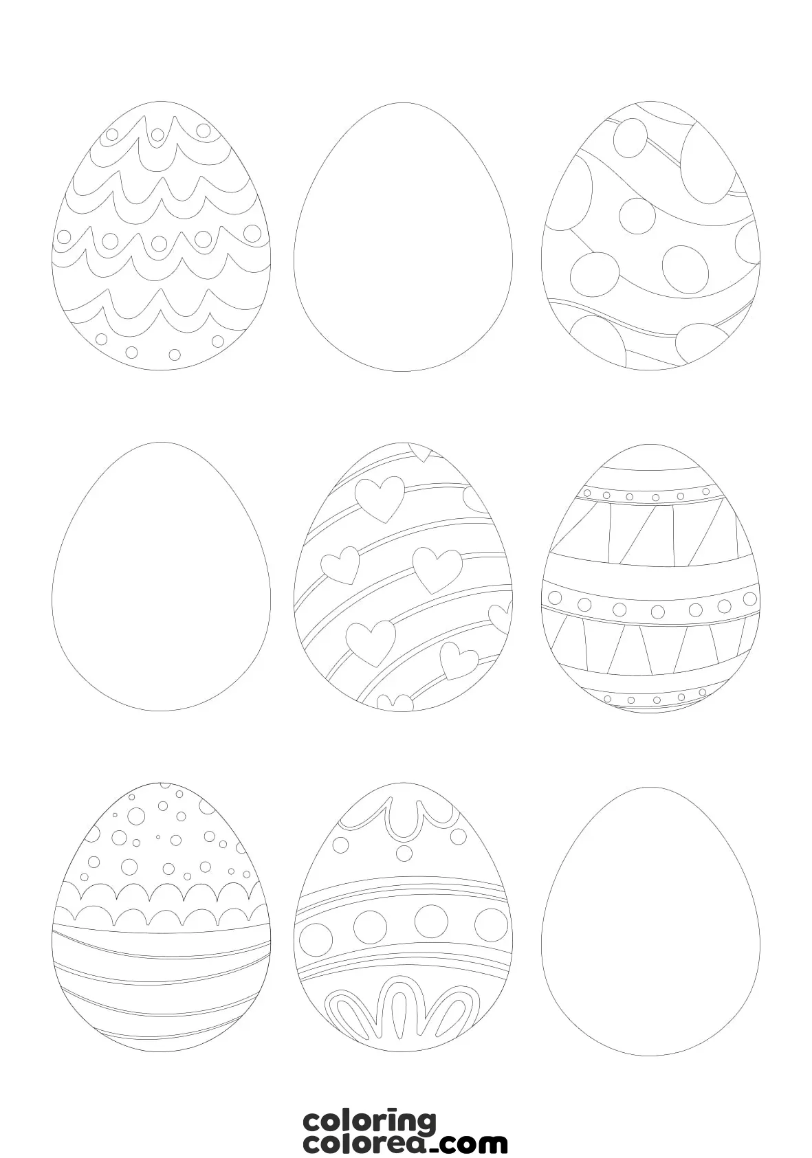 Dibujo para colorear Huevos de Pascua. Decora tu huevo