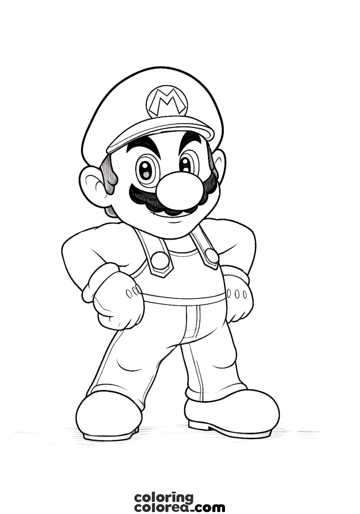 Dibujo para colorear gratis de Super Mario