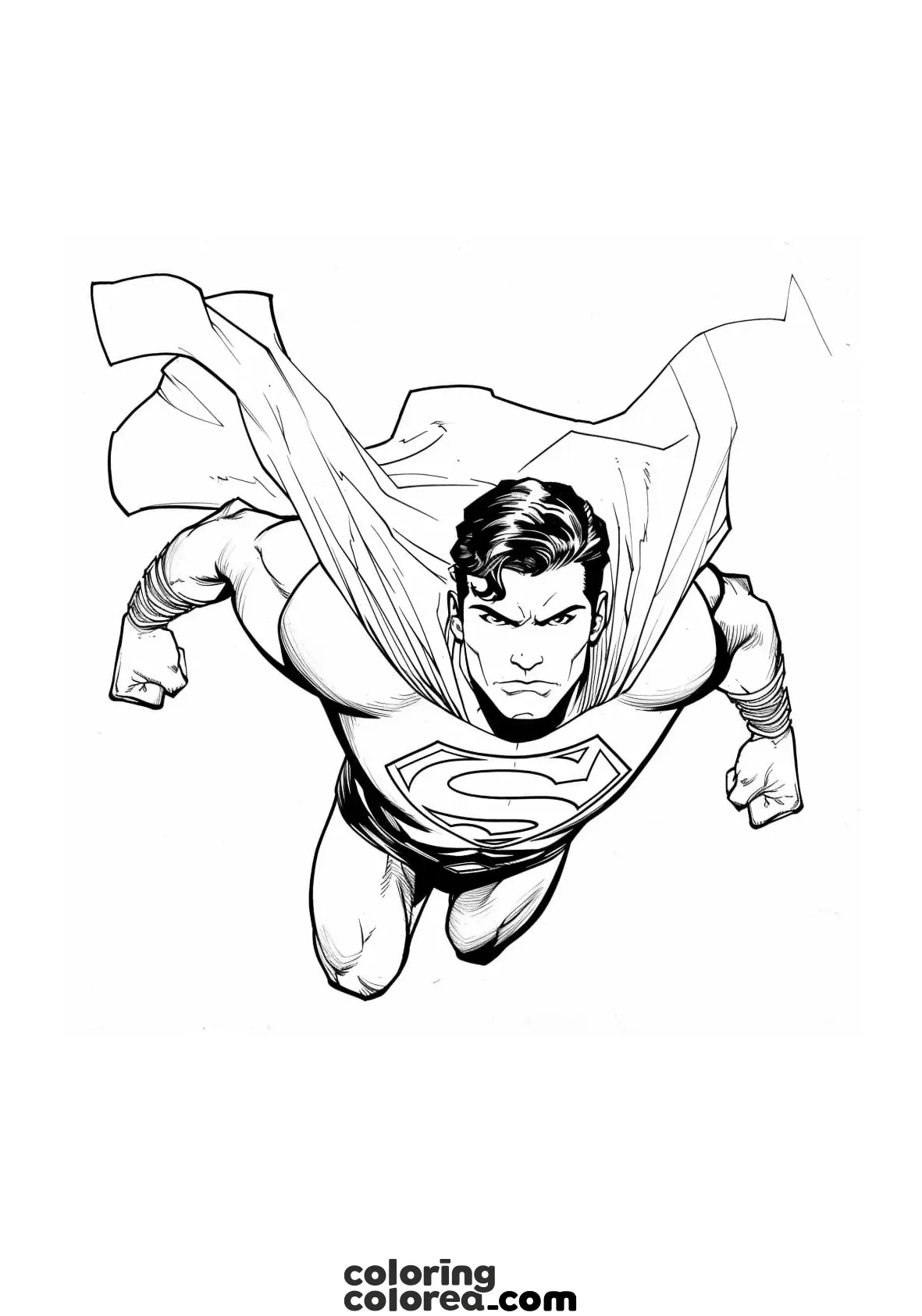 Dibujos para colorear gratis de Superman volando