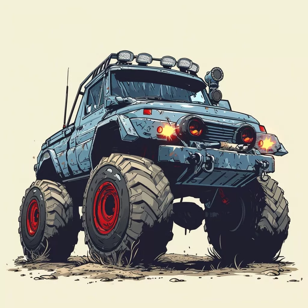 Ilustración de un vehículo monstertruck