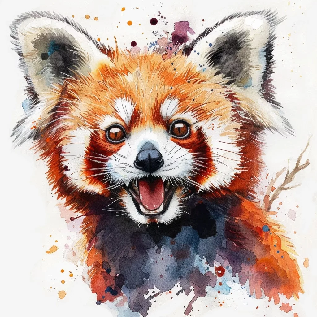 Ilustración de un Panda Rojo