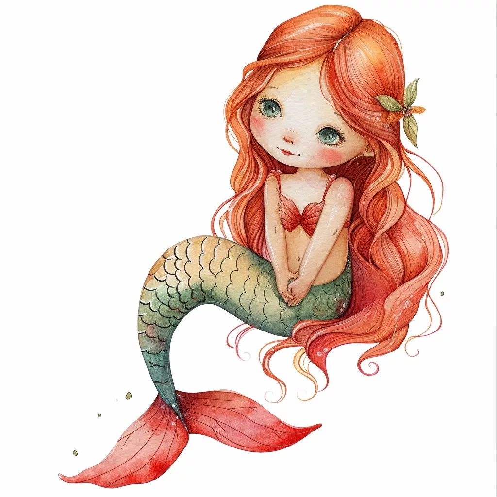 Ilustración de una sirena de una forma más clásica