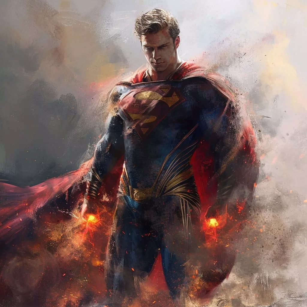 Ilustración en modo heroico de Superman