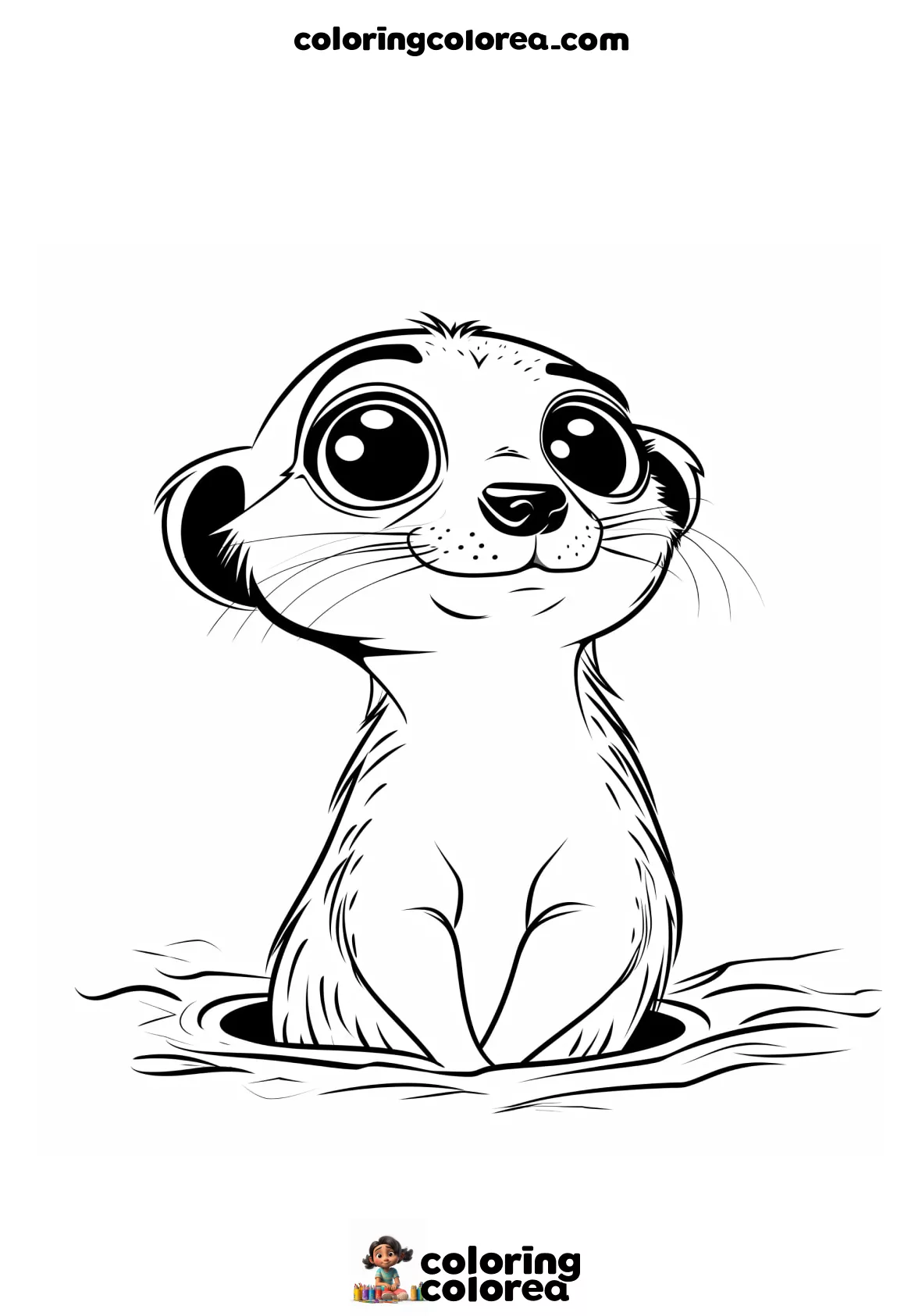 Dibujo para colorear gratis de un Suricato