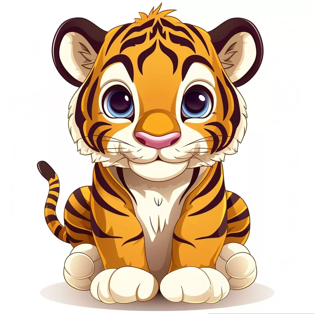 Ilustración vectorial de un cachorro de tigre