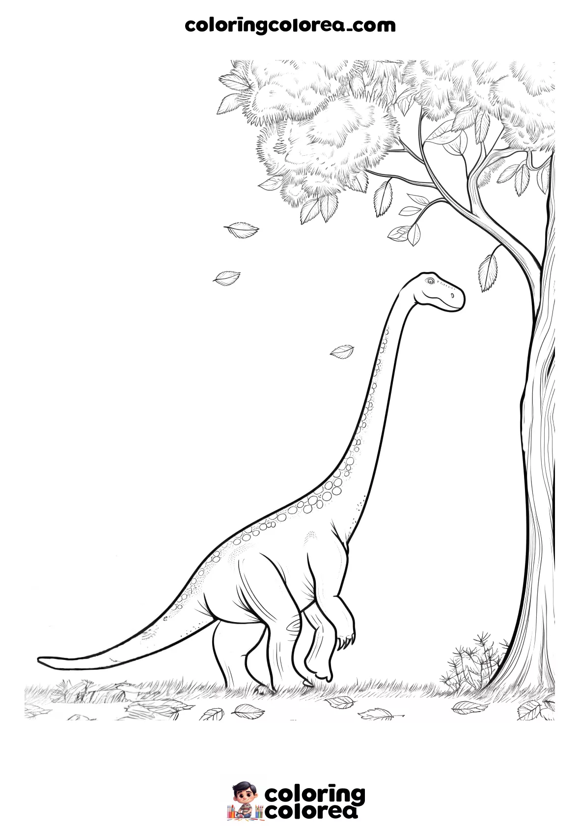 Dibujo para colorear gratis de un Brachiosaurus