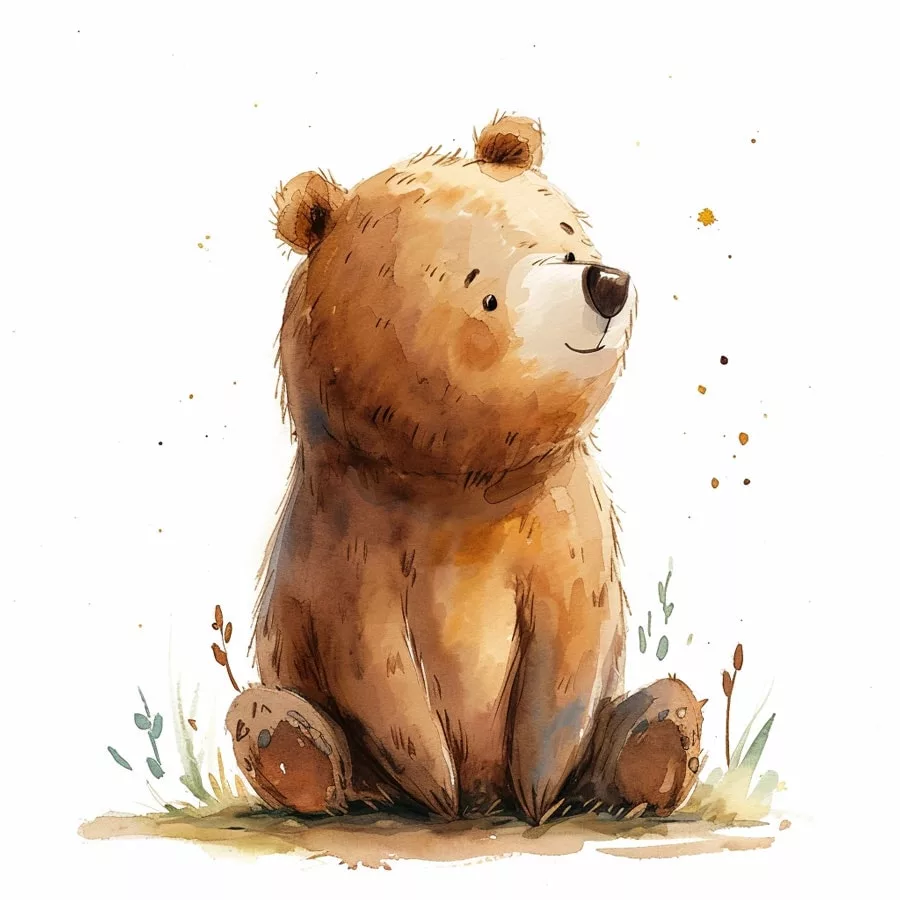 Ilustración de un adorable osito