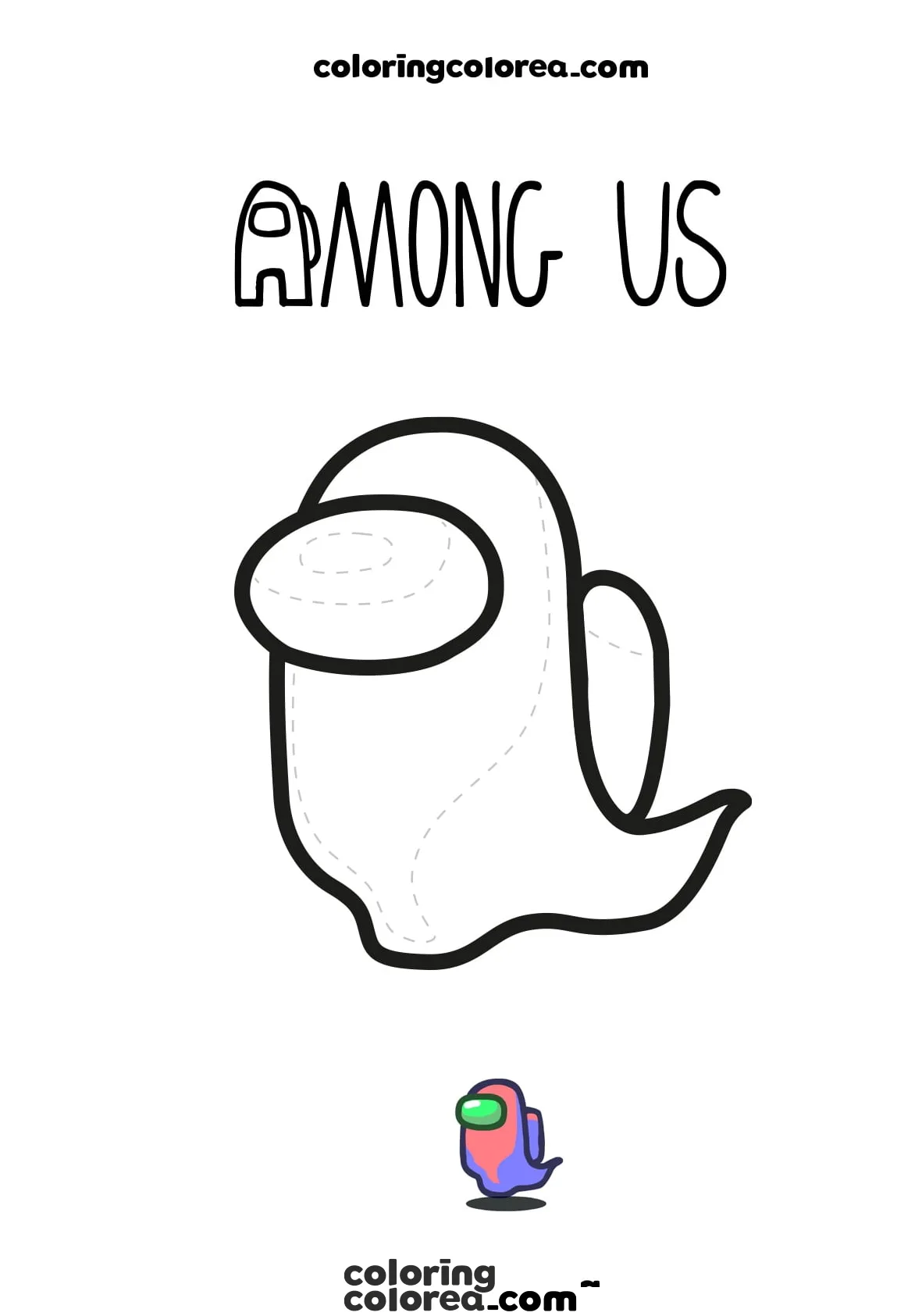 Colorear gratis dibujo de Among us Fantasma