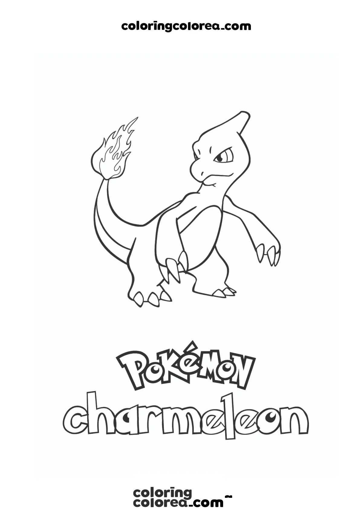 Dibujo para colorear de Pokemon Charmeleon