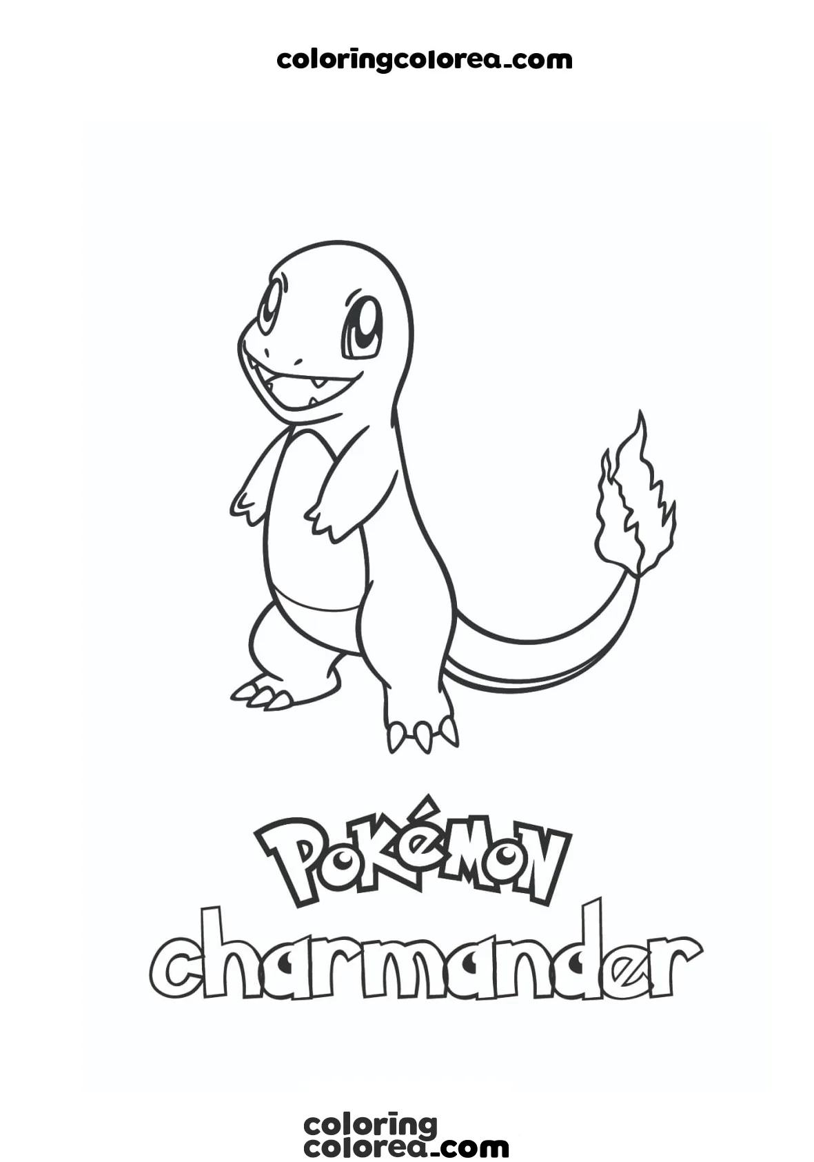 Haz clic para imprimir este contenido Dibujo para colorear de Pokemon Charmander
