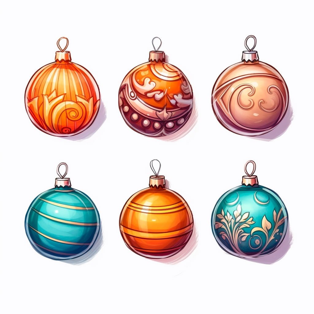 Dibujo de bolas de navidad para decorar el árbol