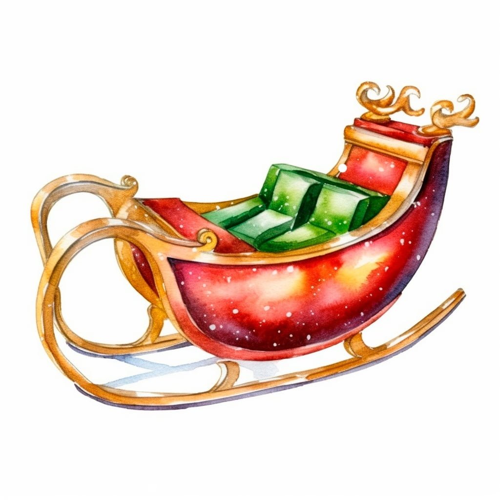 Dibujo del trineo de Papá Noel